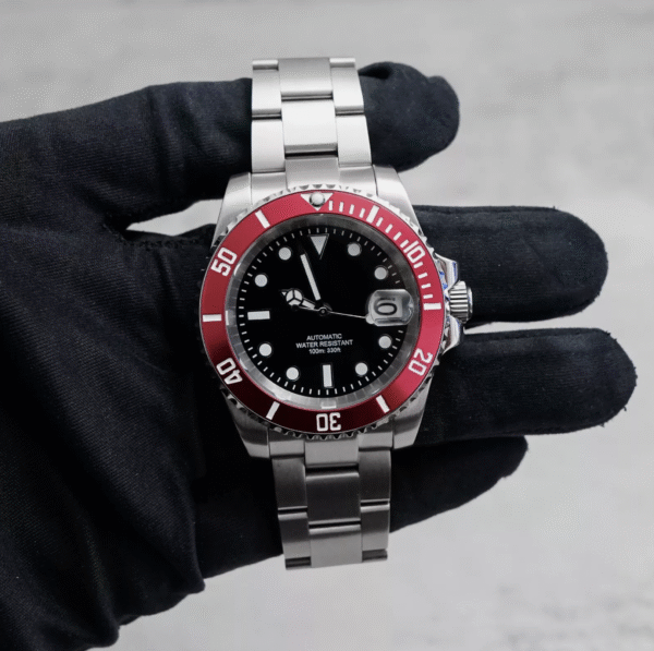 40mm Red Cola Sub Style Diver Mod Watch Seiko NH35 Automatic Movement