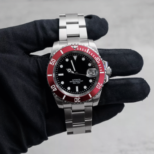 40mm Red Cola Sub Style Diver Mod Watch Seiko NH35 Automatic Movement