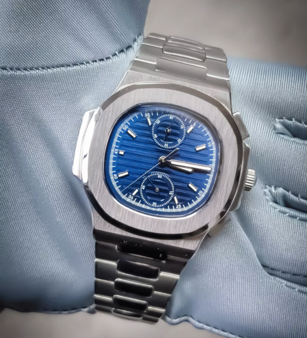 Custom Mod Seiko Watch Blue Dial 41mm Time Travel Seiko Quartz VK61 Movement