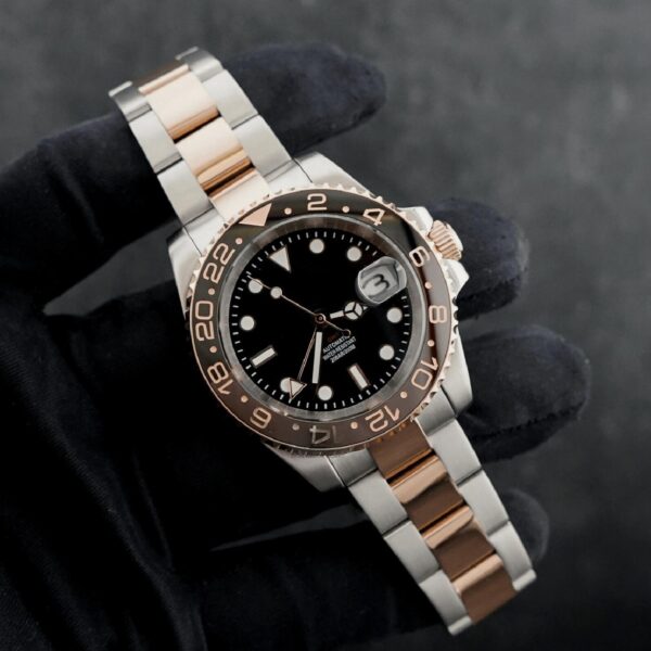 Custom Seiko Movement 40mm RootBeer Watch NH34 Automatic Oyster Strap Watch