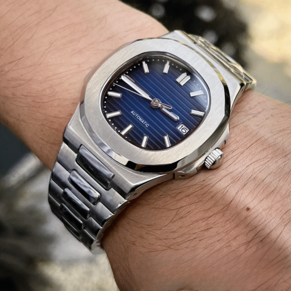 Custom Mod Seiko Watch Nautical Blue Dial 40mm Seiko NH35 Automatic Movement